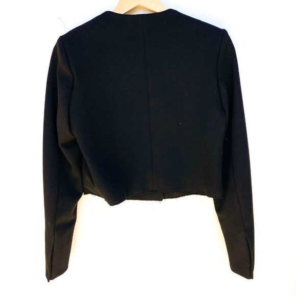 REMAIN BIRGER CHRISTENSEN Biasini Cropped Twill Black Button Blazer - Picture 8 of 9